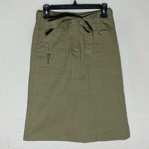 Spenz Olive Green Below Knee Belted Skirt S